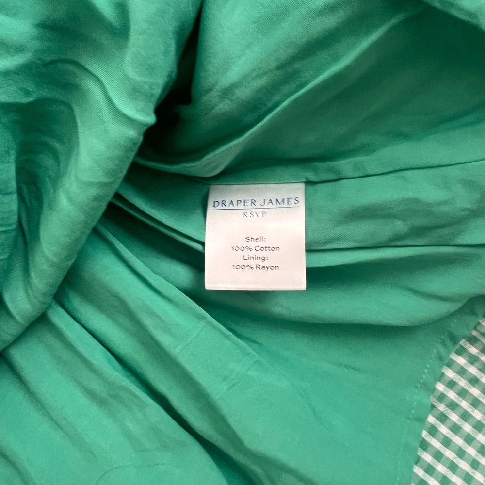 Draper James RSVP Green Gingham Short Sleeve Dress, Tiered Hem, M‎ - Picture 9 of 12